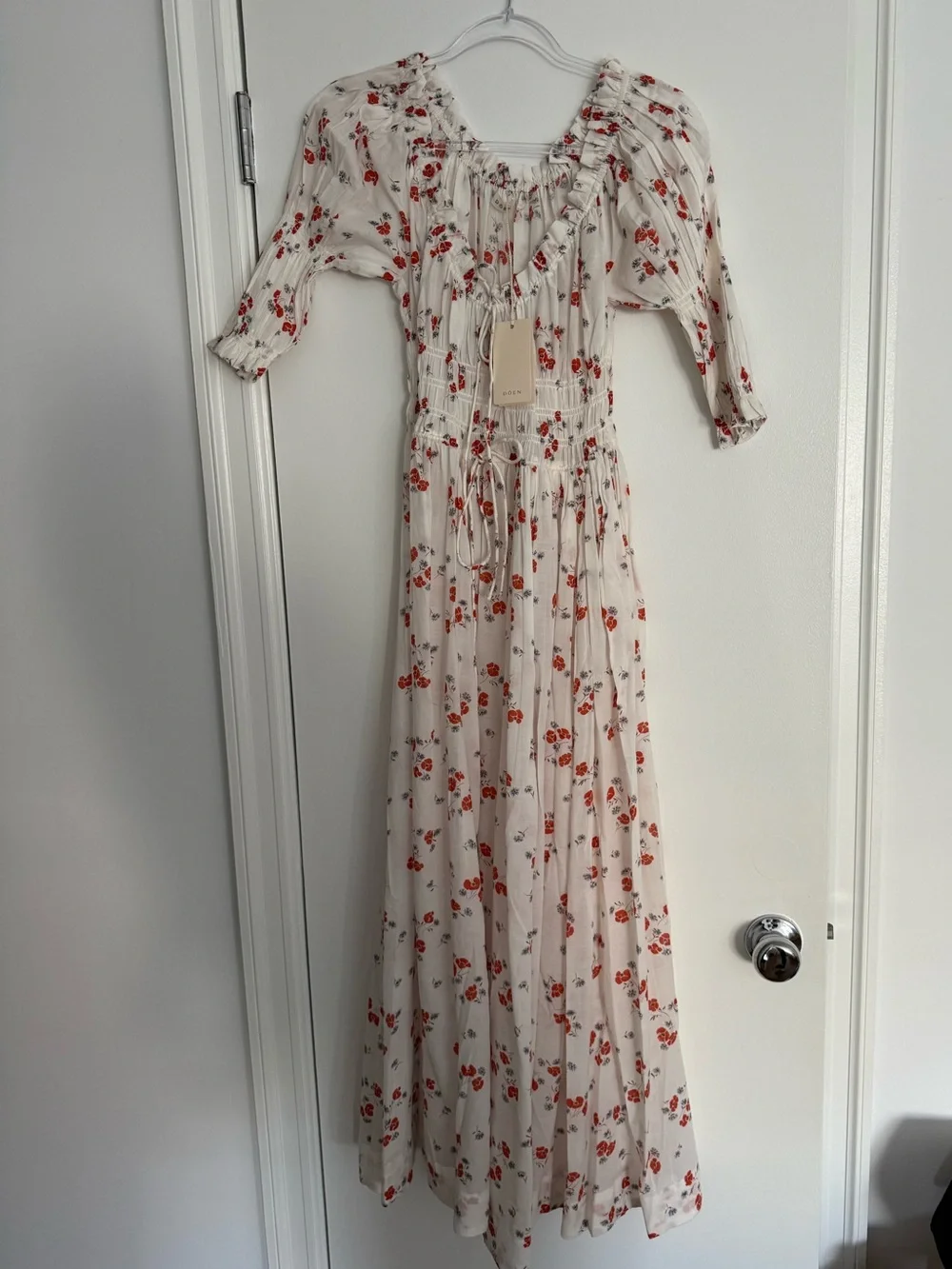 Doen Ischia Cotton Maxi Dress with Floral Print